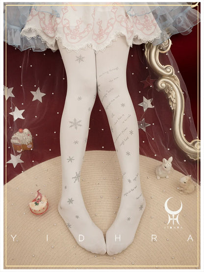 Yidhra - Snow Deer Search - Winter Lolita Pantyhose Kawaii Christmas Pantyhose