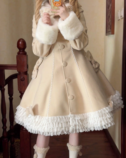 Bunny Magic Forest - High Waisted Sweet Lolita Overcoat, Bunny Ear Collar