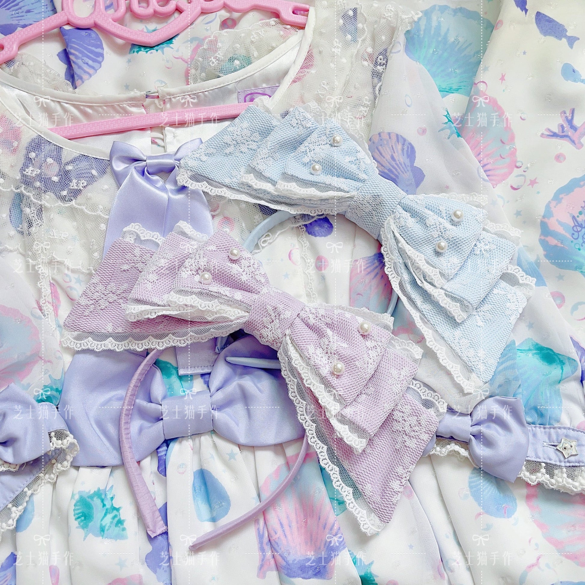 Cheese Cat - Sweet Lolita KC Lace Butterfly Lolita KC with Pearl