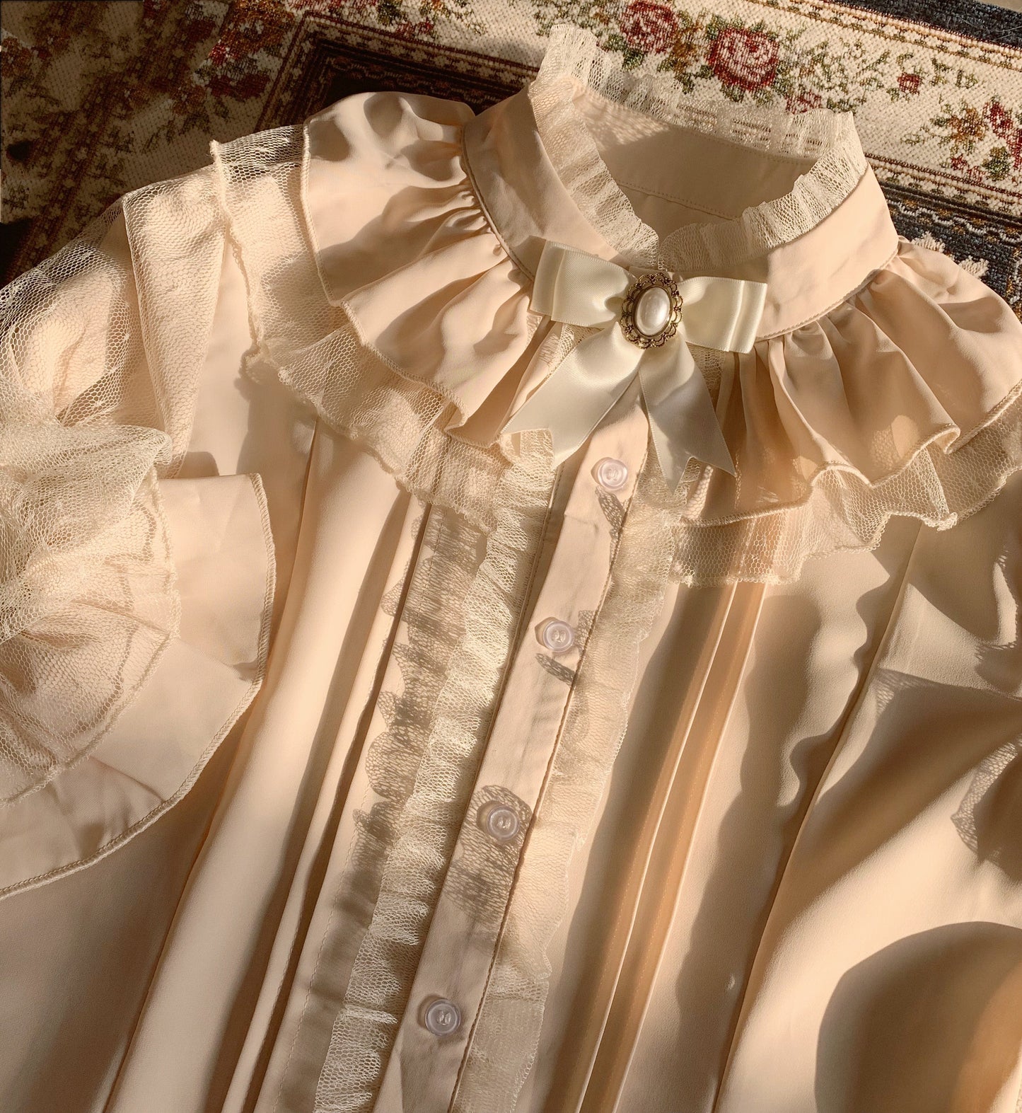 Kencrlo - Dim Moonlight - Classic Lolita Chiffon Yarn Inner Blouse