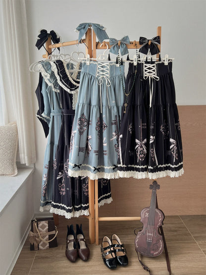 Uncle's Workshop - Secret Key - Classic Lolita Dress Suit, Key Print