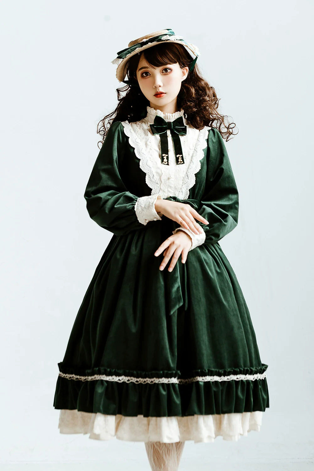 Miss Point - Customized Lolita Dress Vintage Elegant Velvet OP Dress