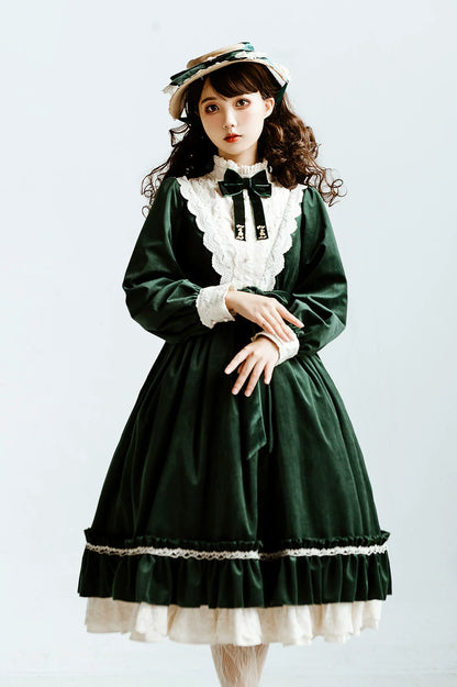 Miss Point - Customized Lolita Dress Vintage Elegant Velvet OP Dress