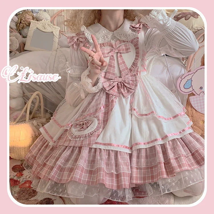 Half Sweet Lolita - Sweetheart Rescue - Sweet Lolita Dress Pink Lolita JSK Dress