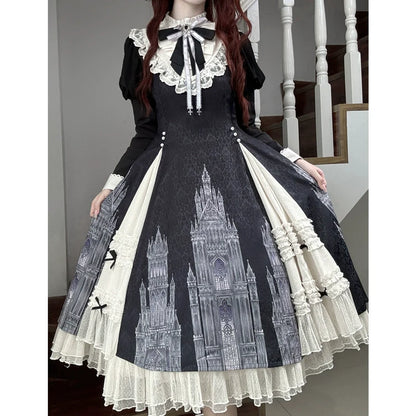 Letters from Unknown Star - Church Bell - Elegant Lolita OP Dress Long Sleeve Spring Autumn
