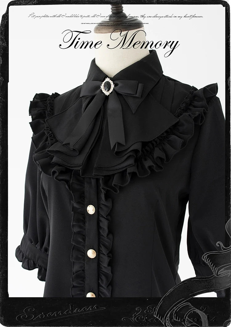 Time Memory - Earl Girl - Chiffon Classic Lolita Shirt, Mid-Length Mutton Sleeves