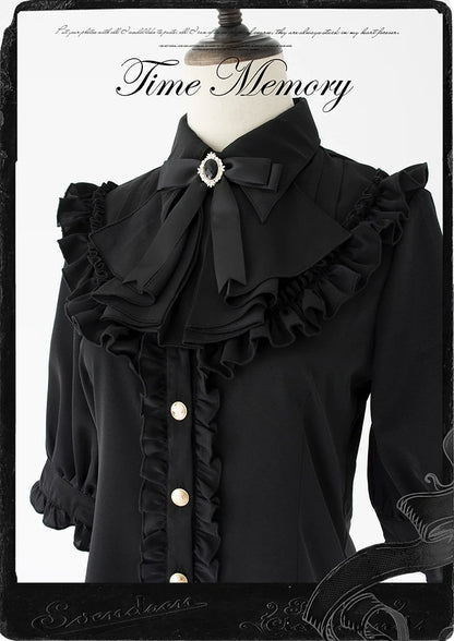 Time Memory - Earl Girl - Chiffon Classic Lolita Shirt, Mid-Length Mutton Sleeves