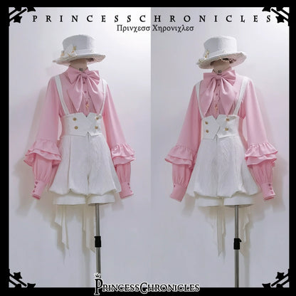Princess Chronicles - Doll - Ouji Lolita Pink Blouse & White Shorts
