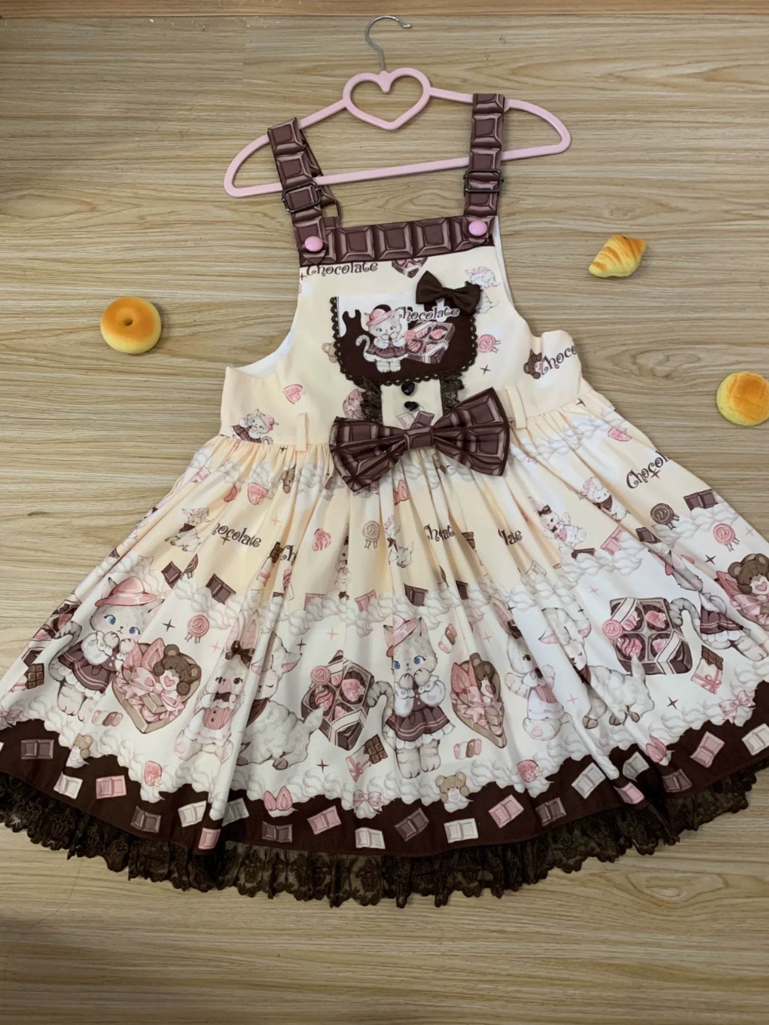 TwilightCrush - Heartbeat Miao Qiao - Kawaii Lolita Salopette Summer Cat Print Dress
