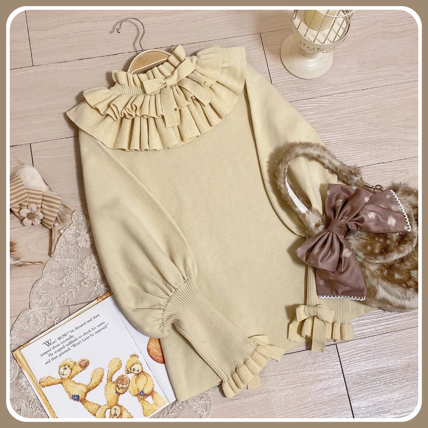 Miaoplus - Sweet Lolita Knit Sweater Long Sleeve Winter Lolita Top