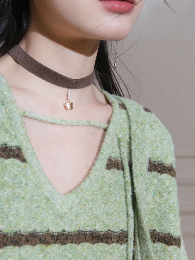 Wool cardigan + dress set【s0000007208】