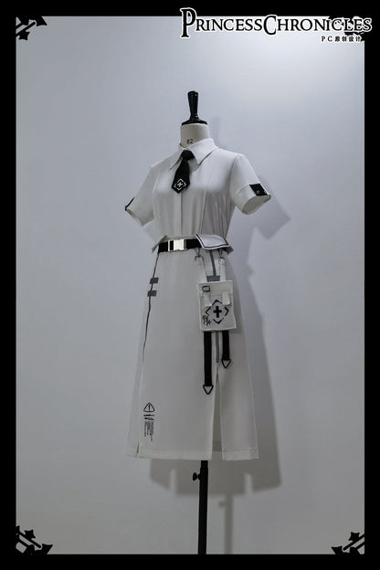 Princess Chronicles - Dry sea and Ashlar - Techwear-inspired White Cloak Set