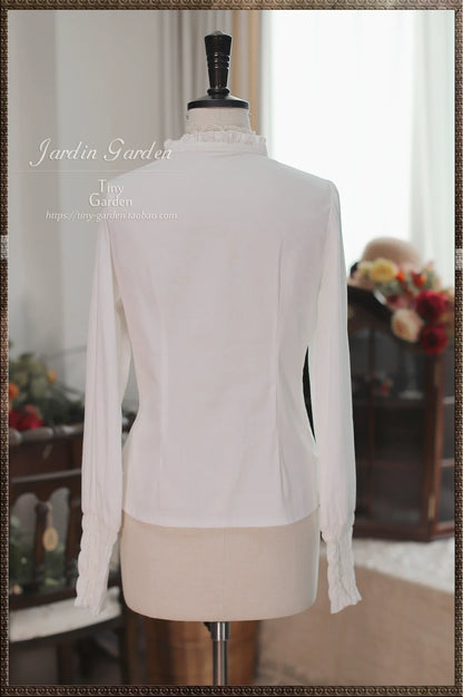 Tiny Garden - Black Forest Garden - Classic Lolita Blouse Mutton Leg Sleeves Stand Collar Shirt