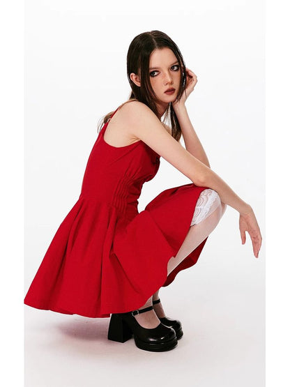 A-line suspender dress【s0000008427】