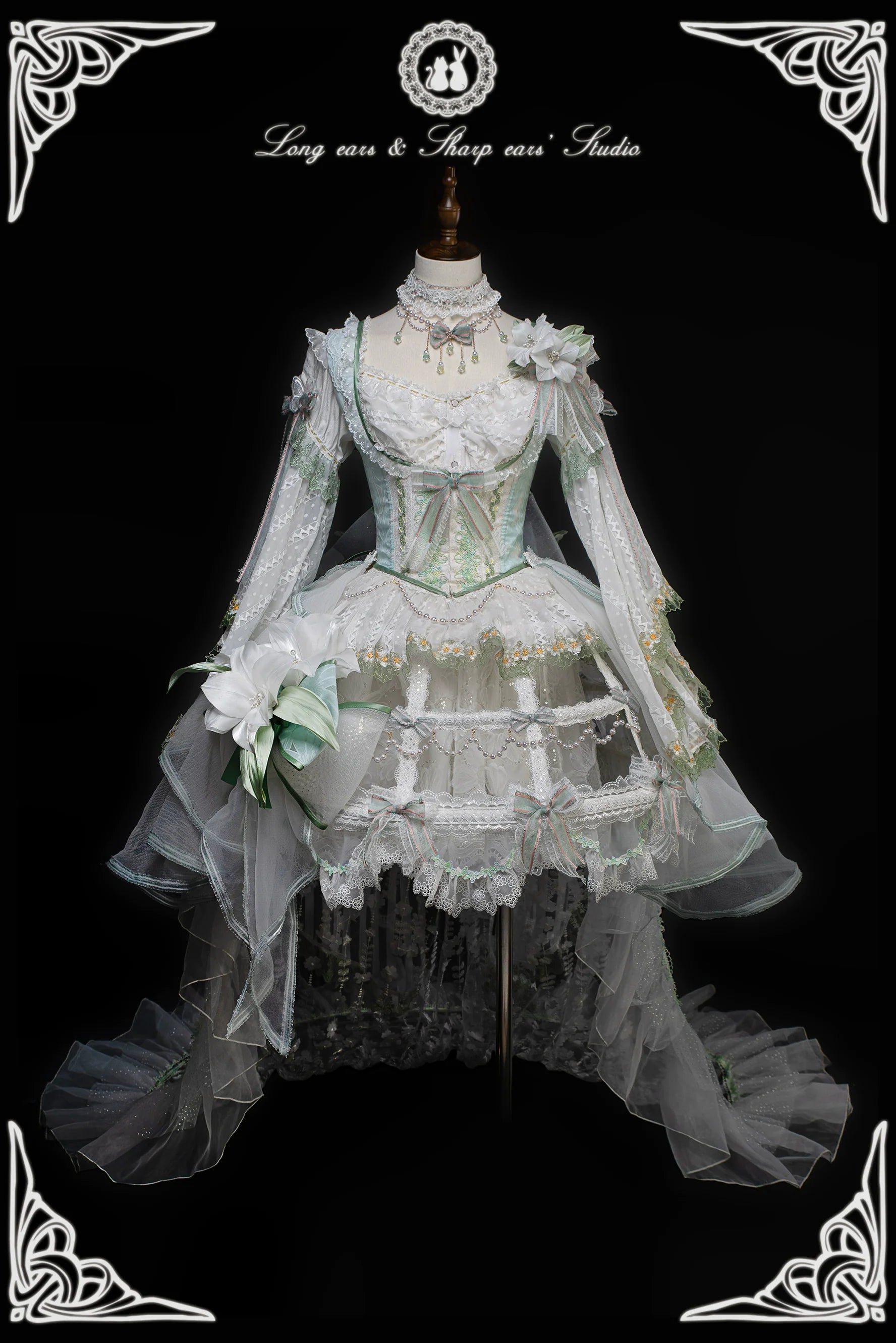Long and Pointed Ears - Lily Overture - Wedding Lolita Dress Set Bridal Dress