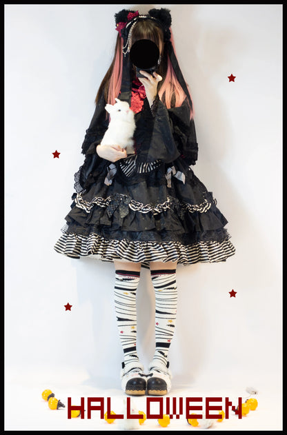 Yukines Box - Gothic Lolita Halloween Pumpkin Bat Socks