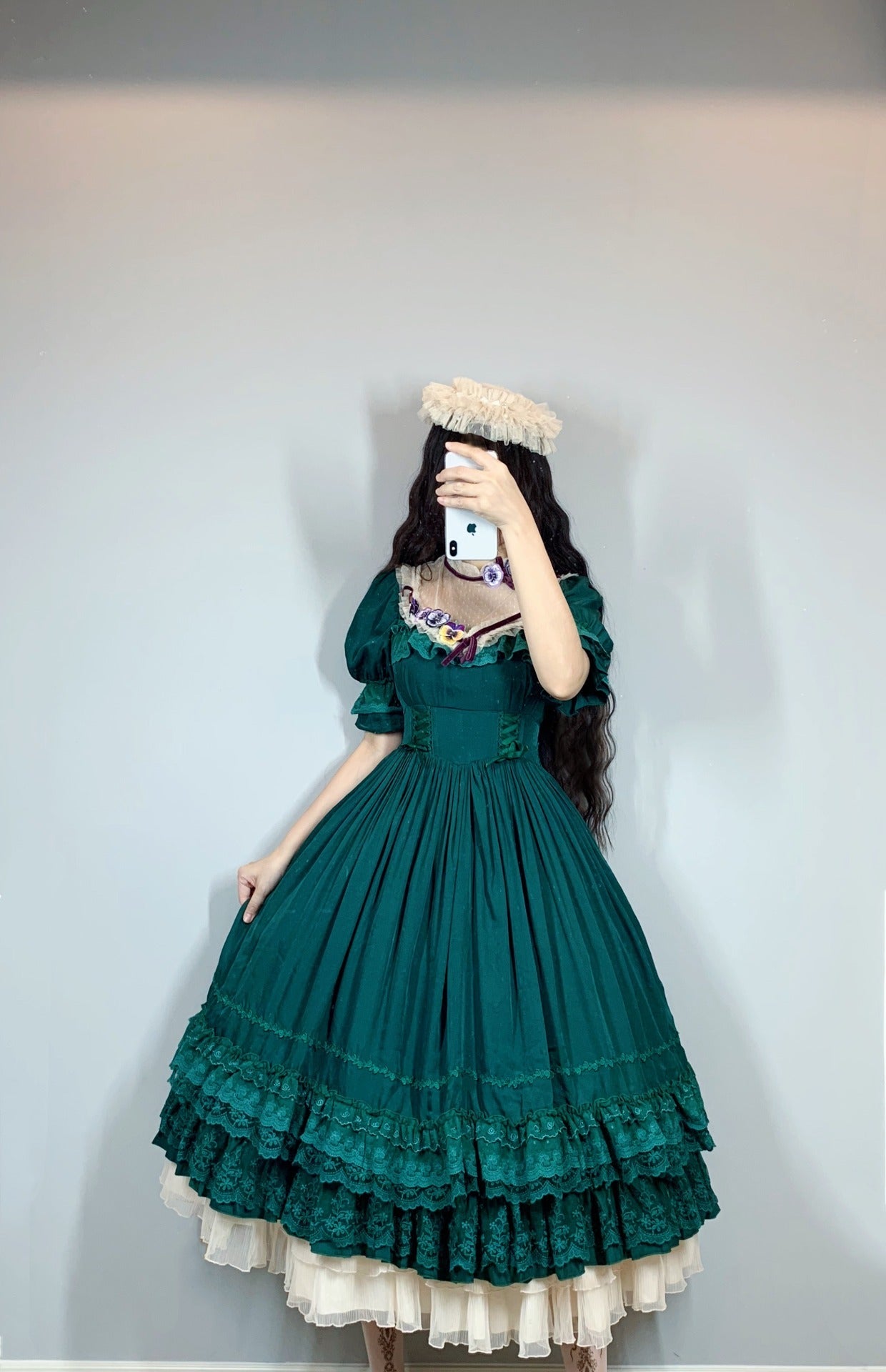 Sweet Wood - Nyx's Kiss - Plus Size Classic Lolita Short-sleeved OP Dress