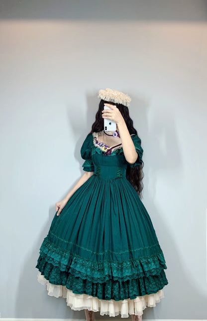 Sweet Wood - Nyx's Kiss - Plus Size Classic Lolita Short-sleeved OP Dress