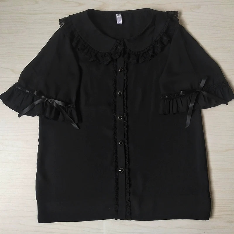 Youlan Lane - Chiffon Peter Pan Collar Kawaii Lolita Blouse