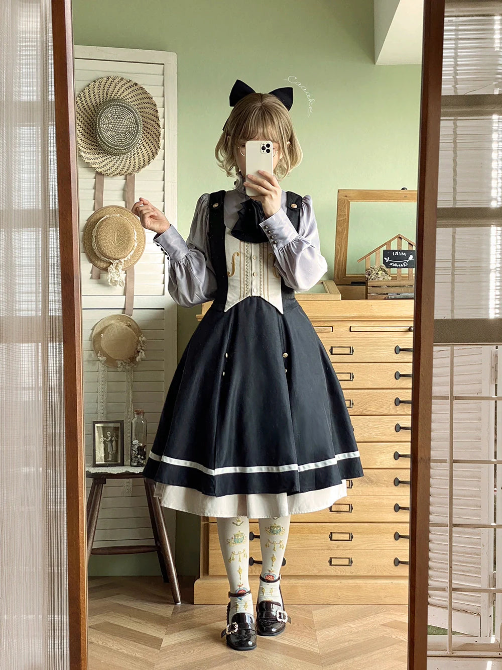 Miss Point - Golden Movement - Elegant Lolita Fishbone Skirt Customized