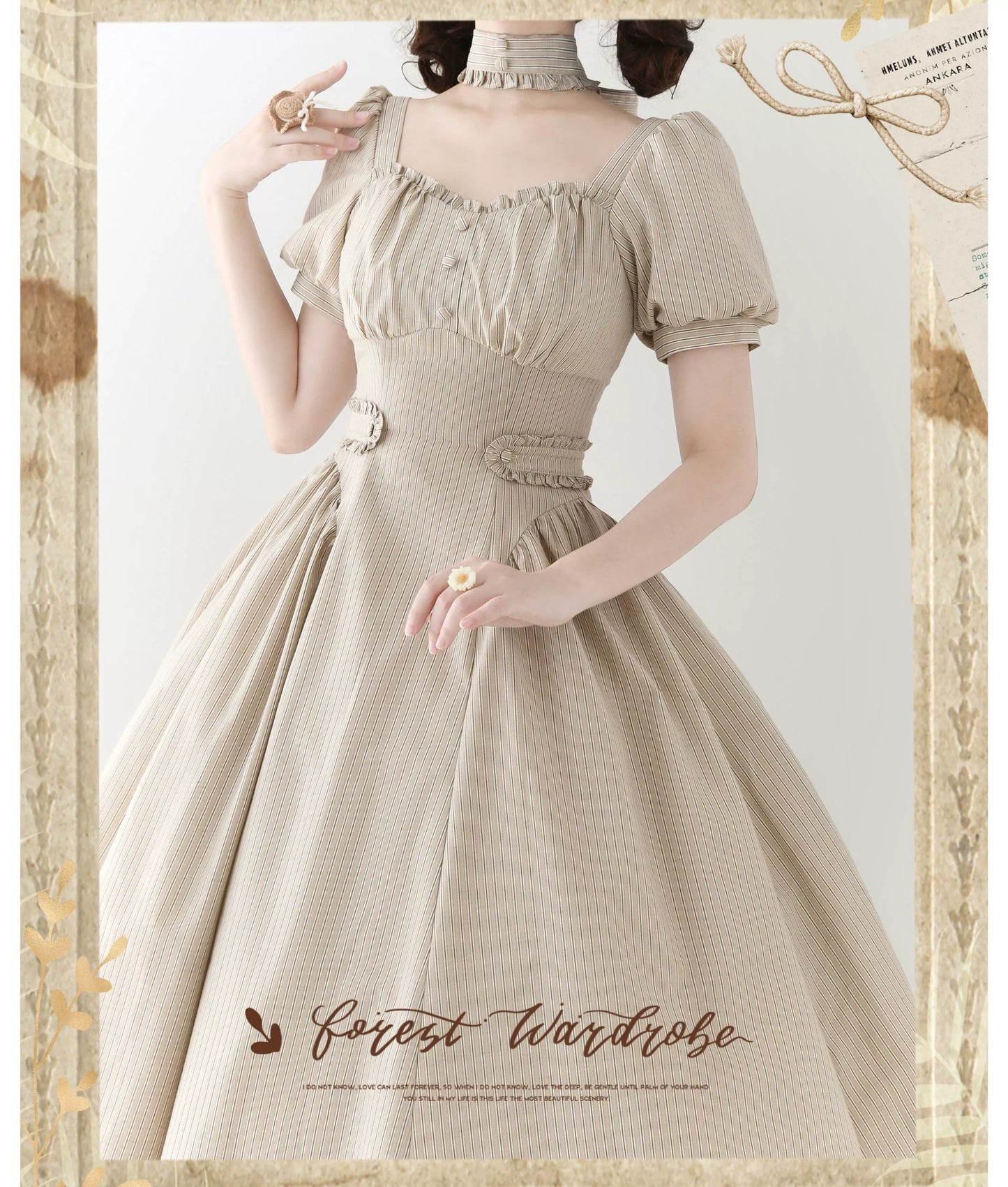 Forest Wardrobe - Chantilly Forest - Classic Lolita OP Dress With Square Neck & Underskirt