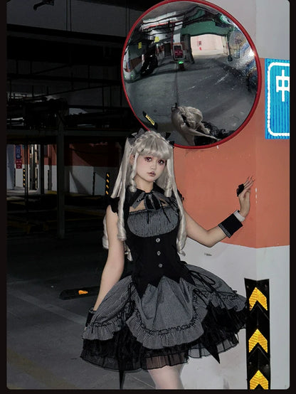 Alice Girl - Lolita Potion - Gothic Lolita Witch Hat and Striped Side Clips