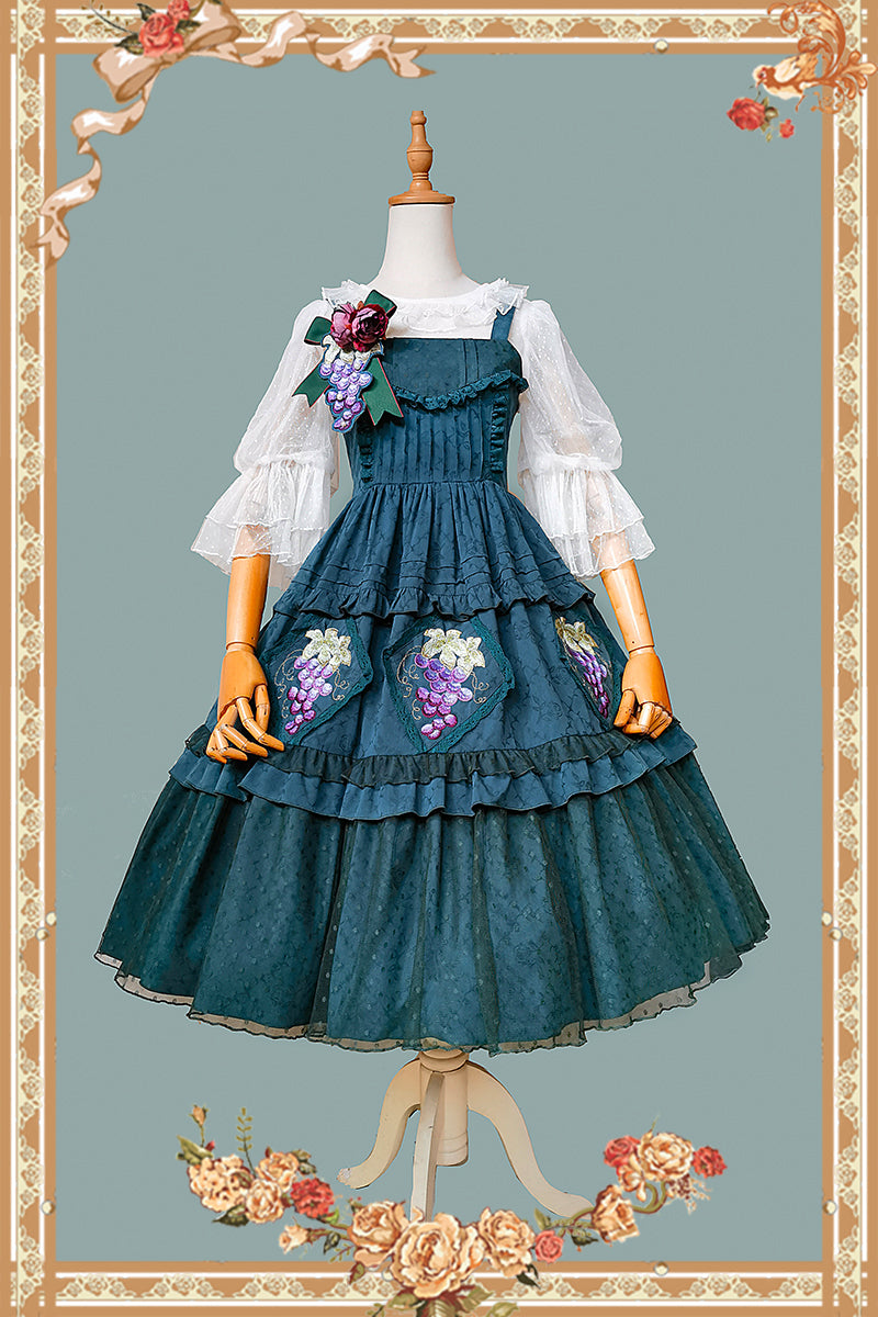 Infanta - Grape Manor - Country Lolita JSK Suit with Grape Embroidery