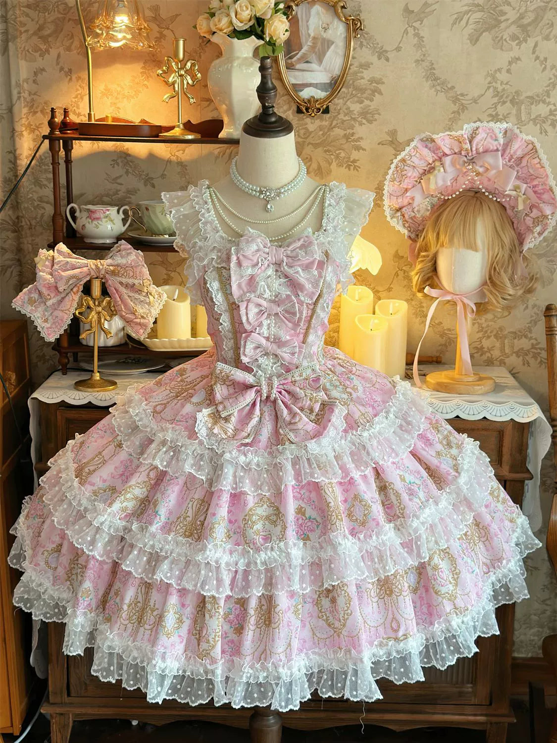 Hanguliang - Candelabra Ode - Doll-like Sweet Lolita JSK Dress, Side Zipper