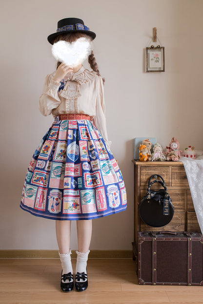 Miss Point - Strawberry Rose - Vintage American High Waist Lolita SK