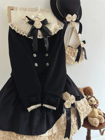 LeMiroir - Winter Solstice - Elegant Lolita Hat, Detachable Collar, Handbag