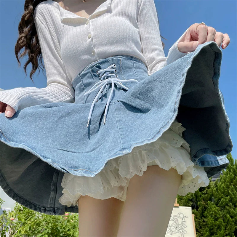 Sugar Girl - Cotton Lolita Bloomers Tiered Hem Cake Petticoat Shorts