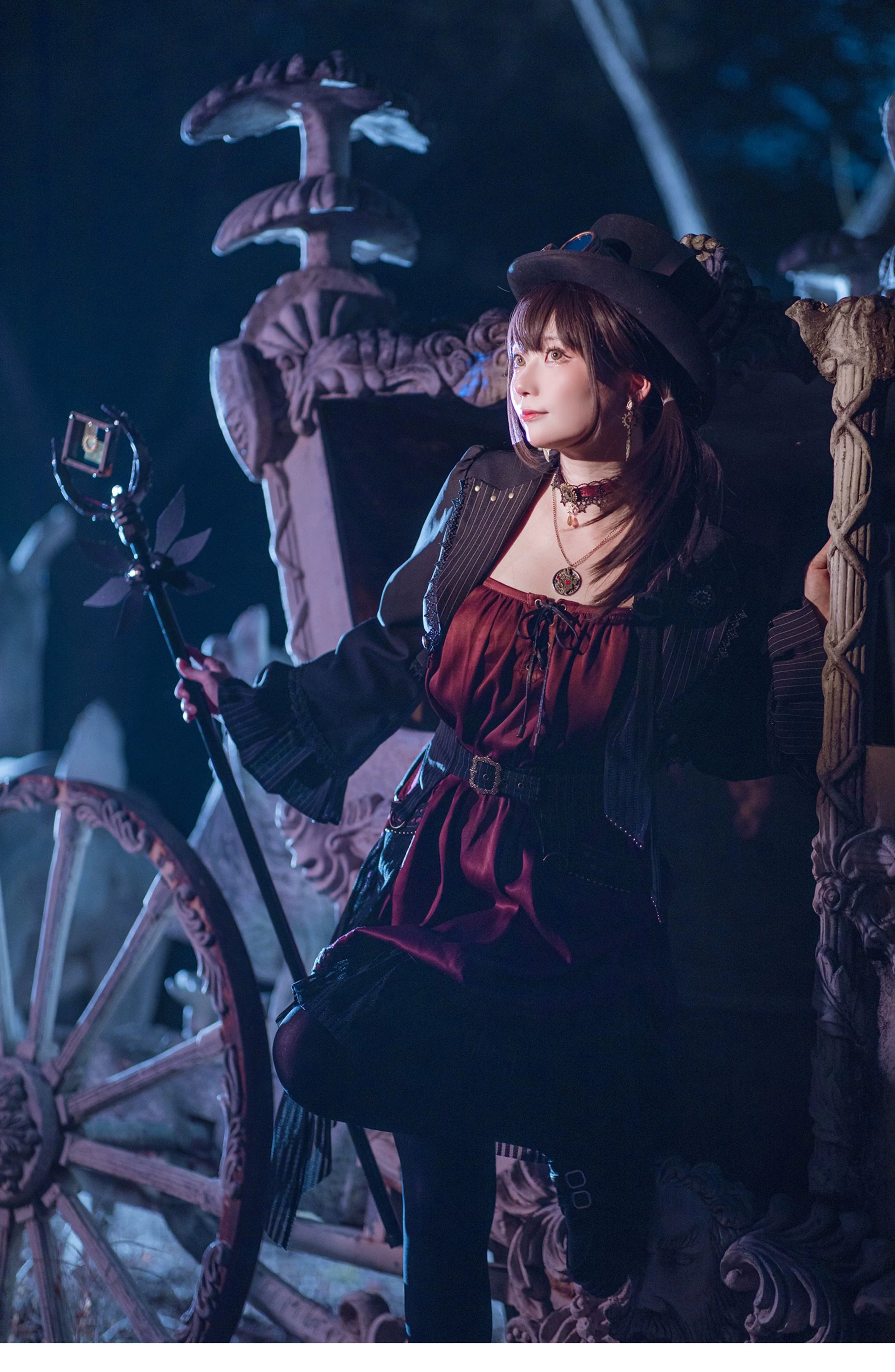 Mr. Yi's Steam Continent - Gothic Lolita Cardigan Long Sleeve Black Short Jacket