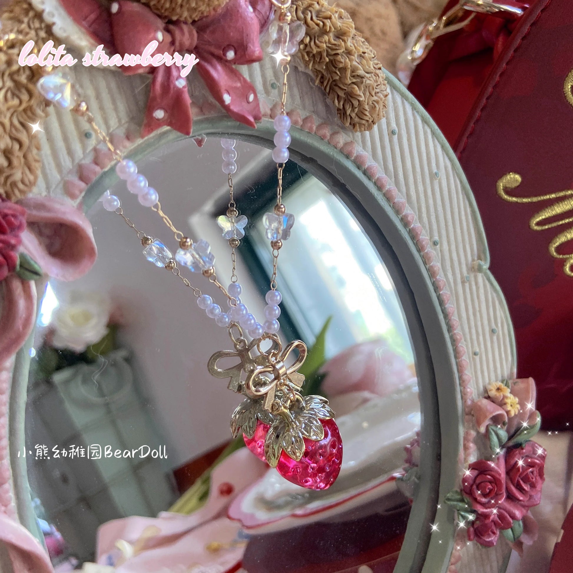 Bear Doll - Sweet Lolita Necklace Strawberry Charlotte Necklace