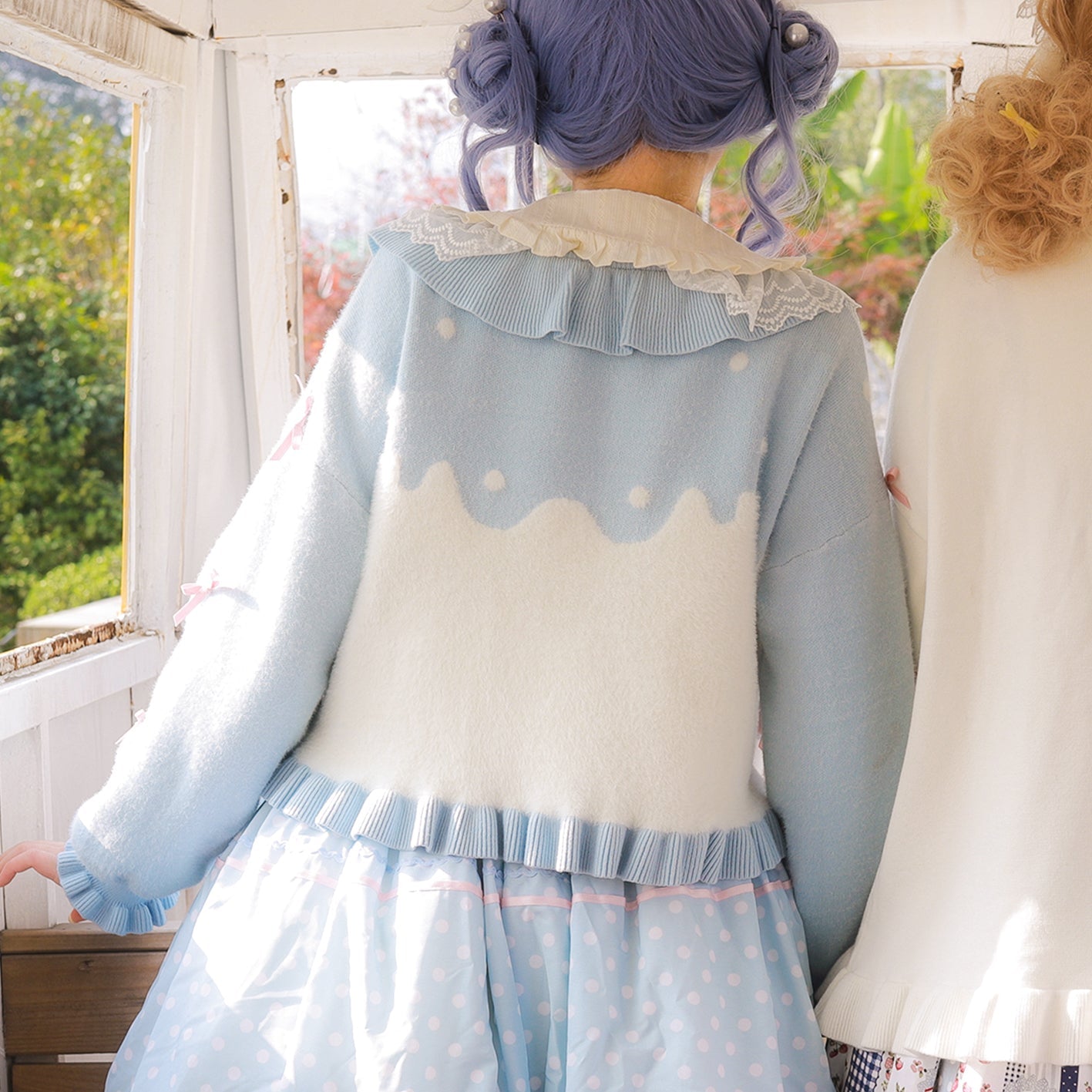 MIST - Beating Heart - Sweet Lolita Thick Sweater Coat Puff Sleeve