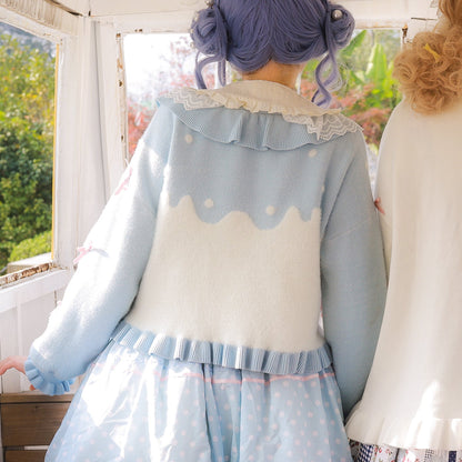 MIST - Beating Heart - Sweet Lolita Thick Sweater Coat Puff Sleeve