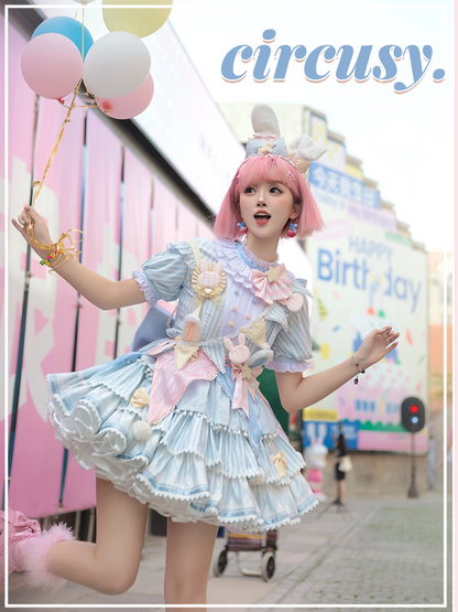 Forest Fluorescent Carps - Ouji Lolita Suit Circus Prince Shorts and OP Dress