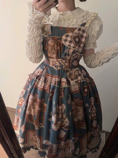 Babyblue - Gretel Bear - Vintage Lolita Dress Teddy Bear Prints Dress