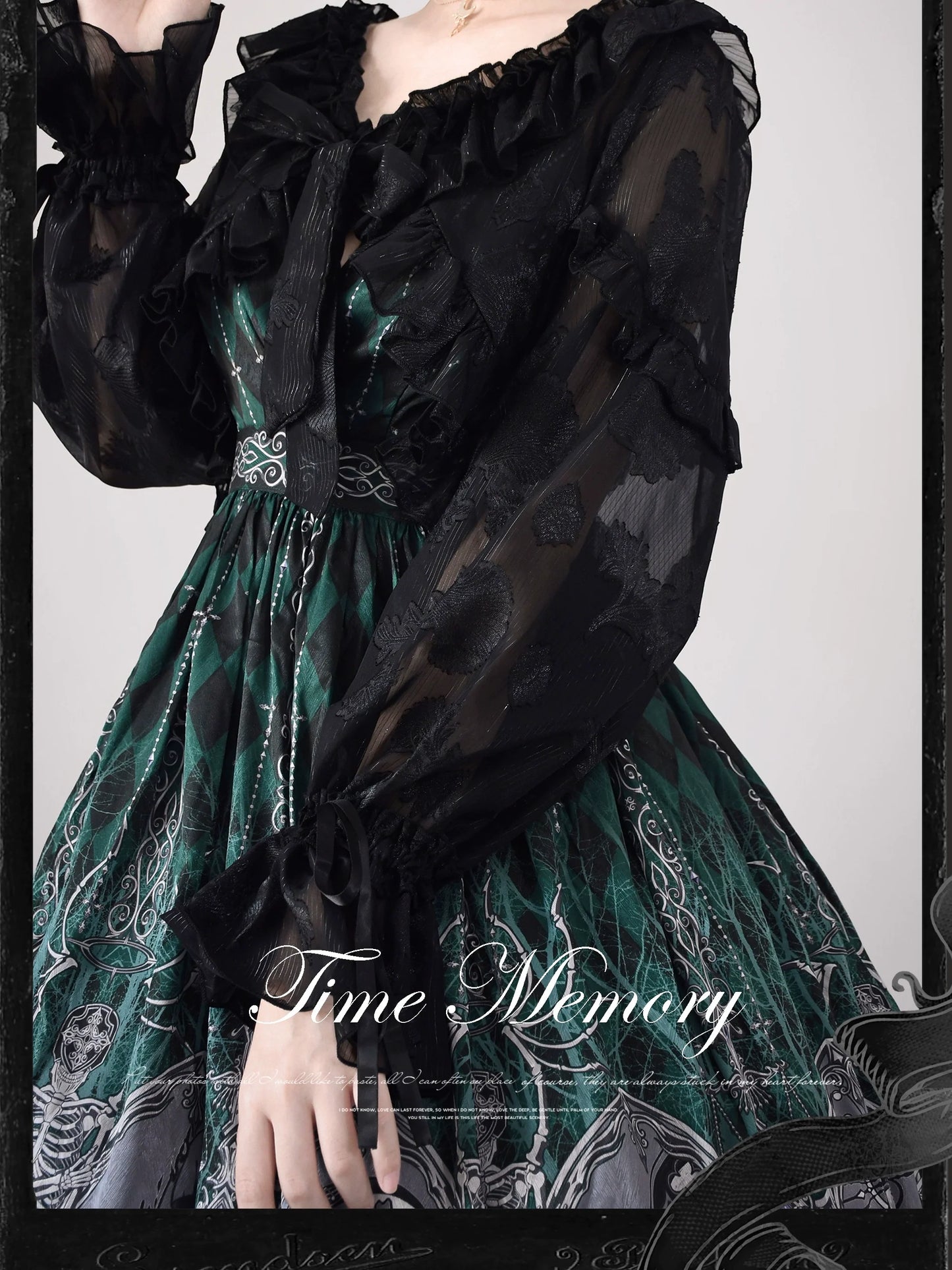 Time Memory - Xianbei - Sweet Lolita Chiffon Lantern Sleeve Cardigan with Bow