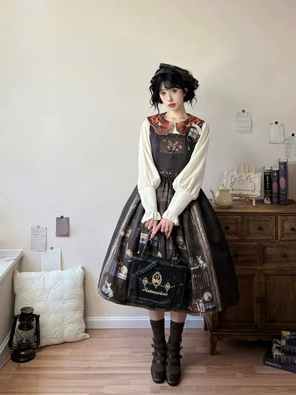 Miss Point - German Bookshelf - Classic Lolita Printed JSK Dress