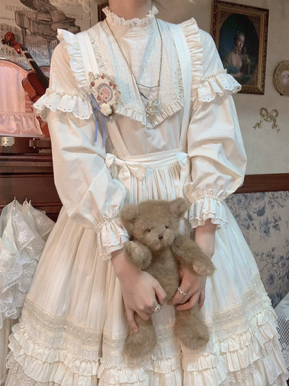 Miss Cube - Cool Sheep Whisper - Kawaii Retro Lolita SK with Detachable Suspenders