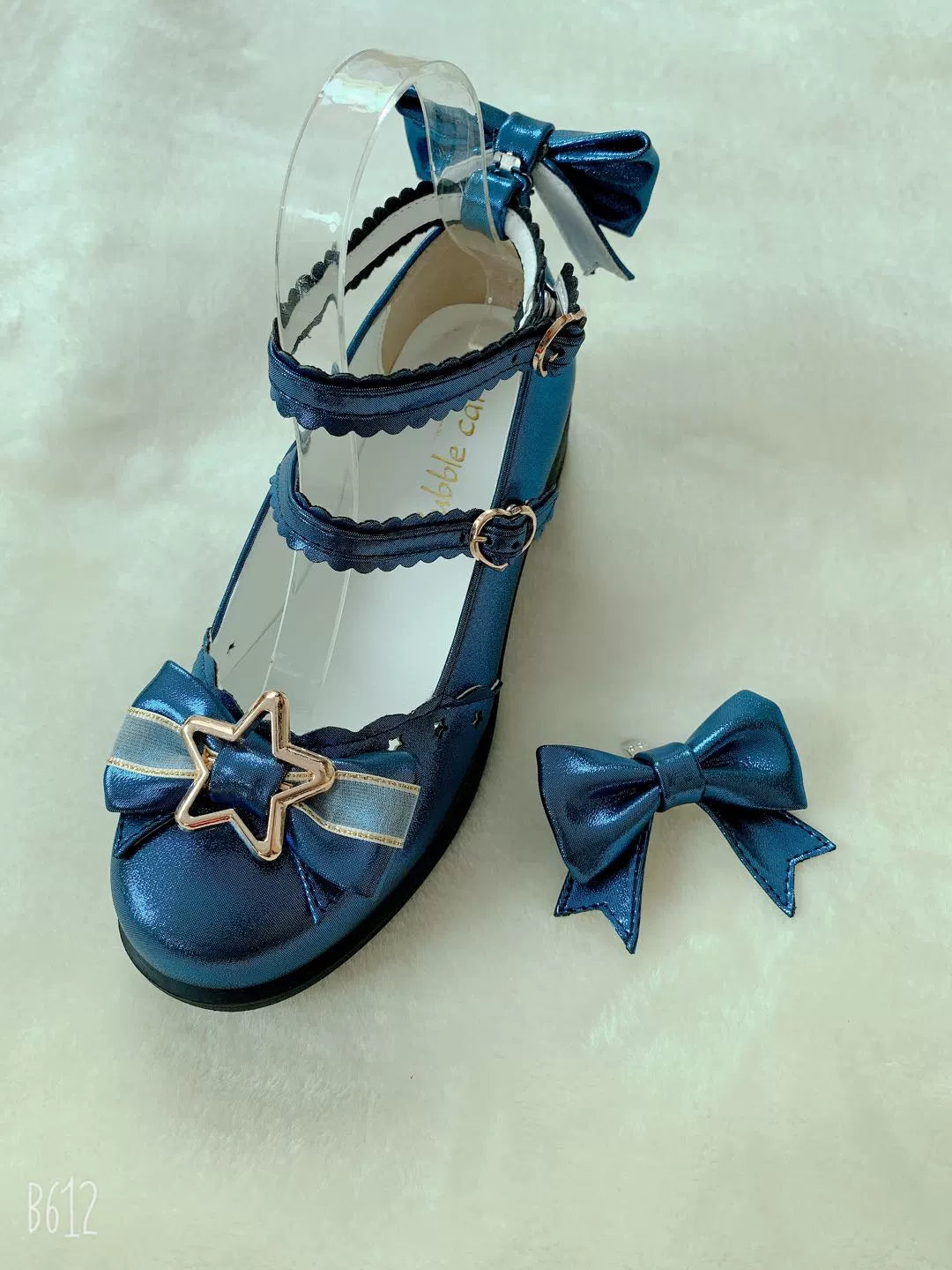 Bubble Cat - Dreamy Starry - Sweet Lolita Shoes Low Heel Bow Shoes