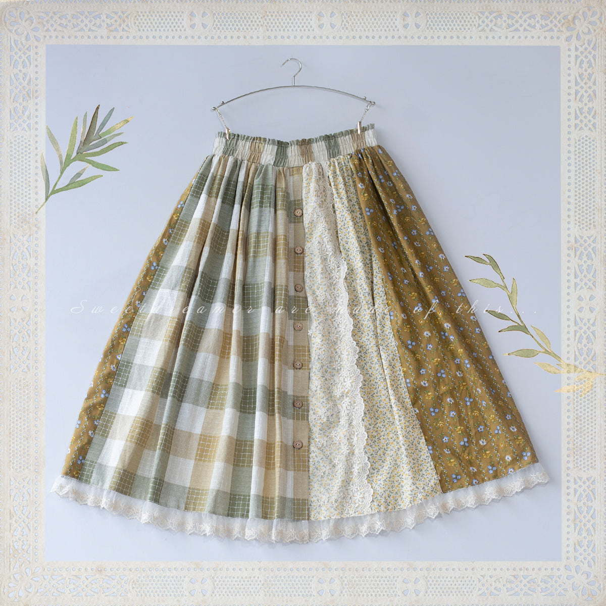 SweetDreamer - Nemo's Garden - Country Lolita Patchwork Skirt