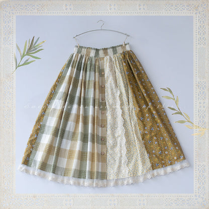 SweetDreamer - Nemo's Garden - Country Lolita Patchwork Skirt