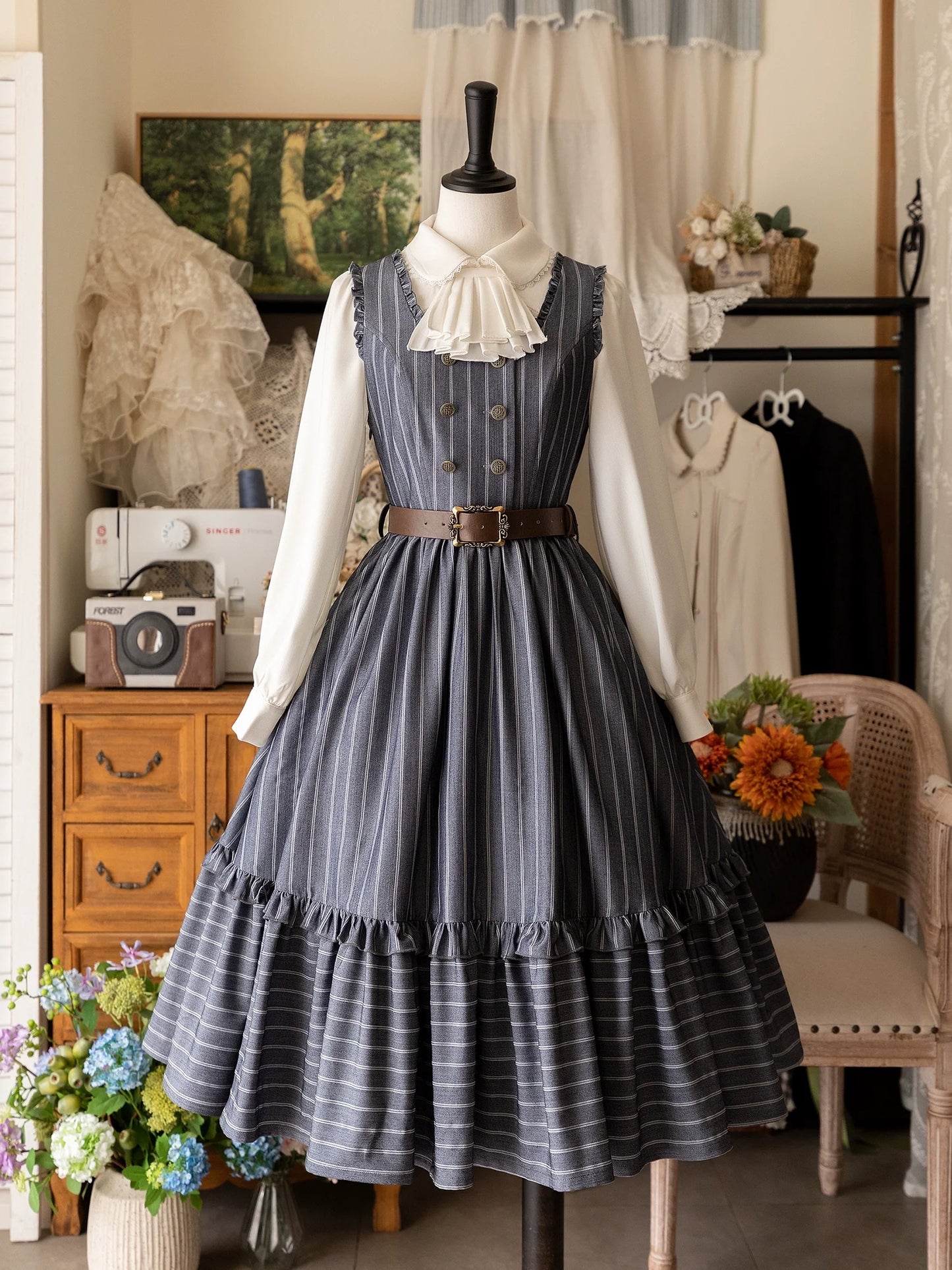 Forest Wardrobe - Little Manor - Classical Lolita JSK Dress & Long Sleeve Blouse