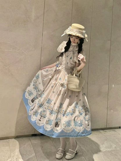 DreamWhale - Floral and Bird Series - Classic Lolita JSK Suit Floral Print Dress
