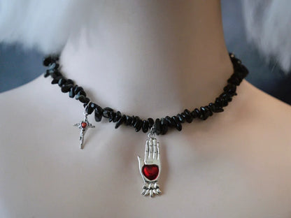 Strange Sugar - Handmade Gothic Lolita Choker, Multiple Pendant