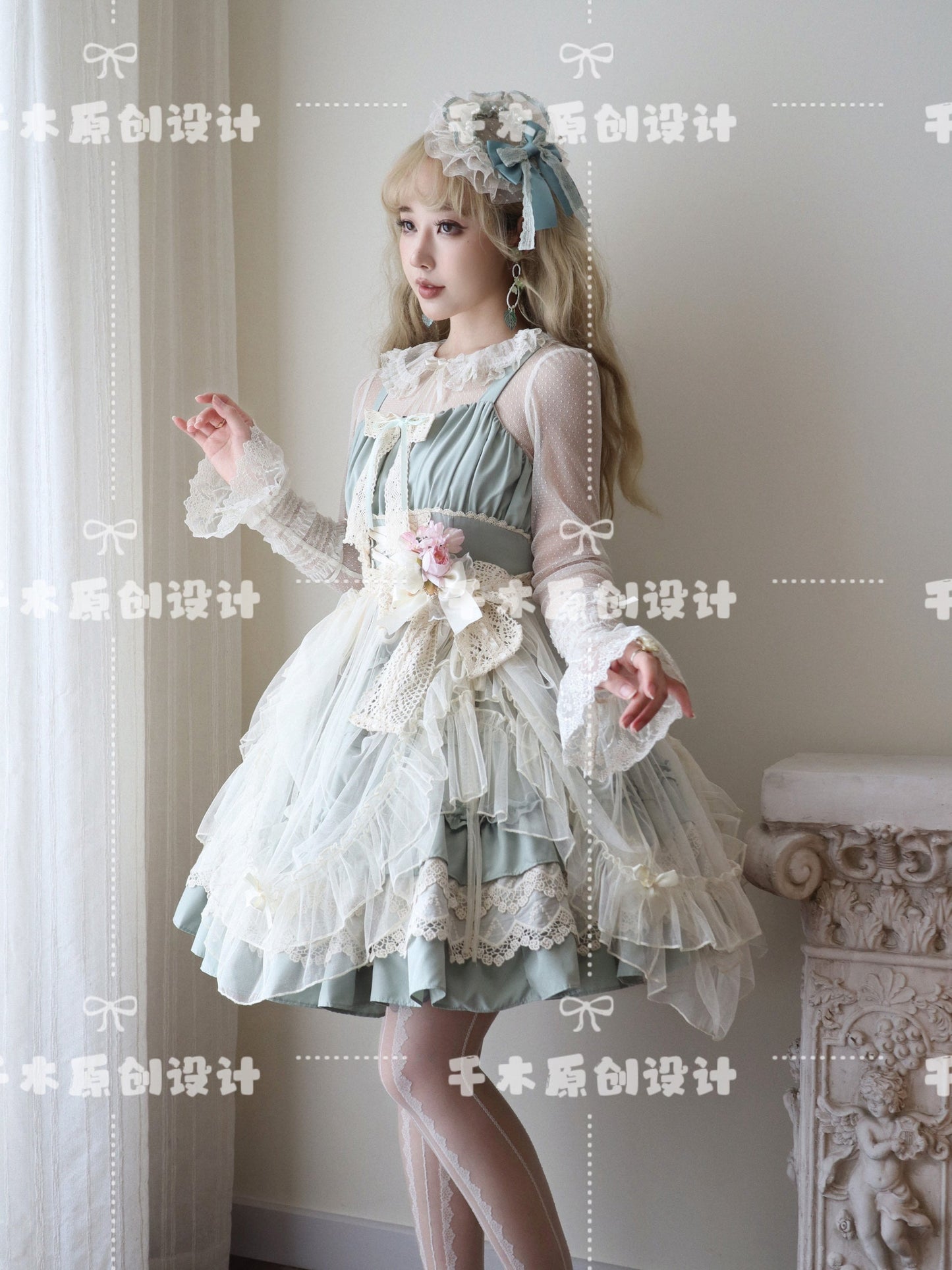 Qianmu - Vivian - Sweet Lolita JSK Doll Lolita Tiered Ruffles Dress