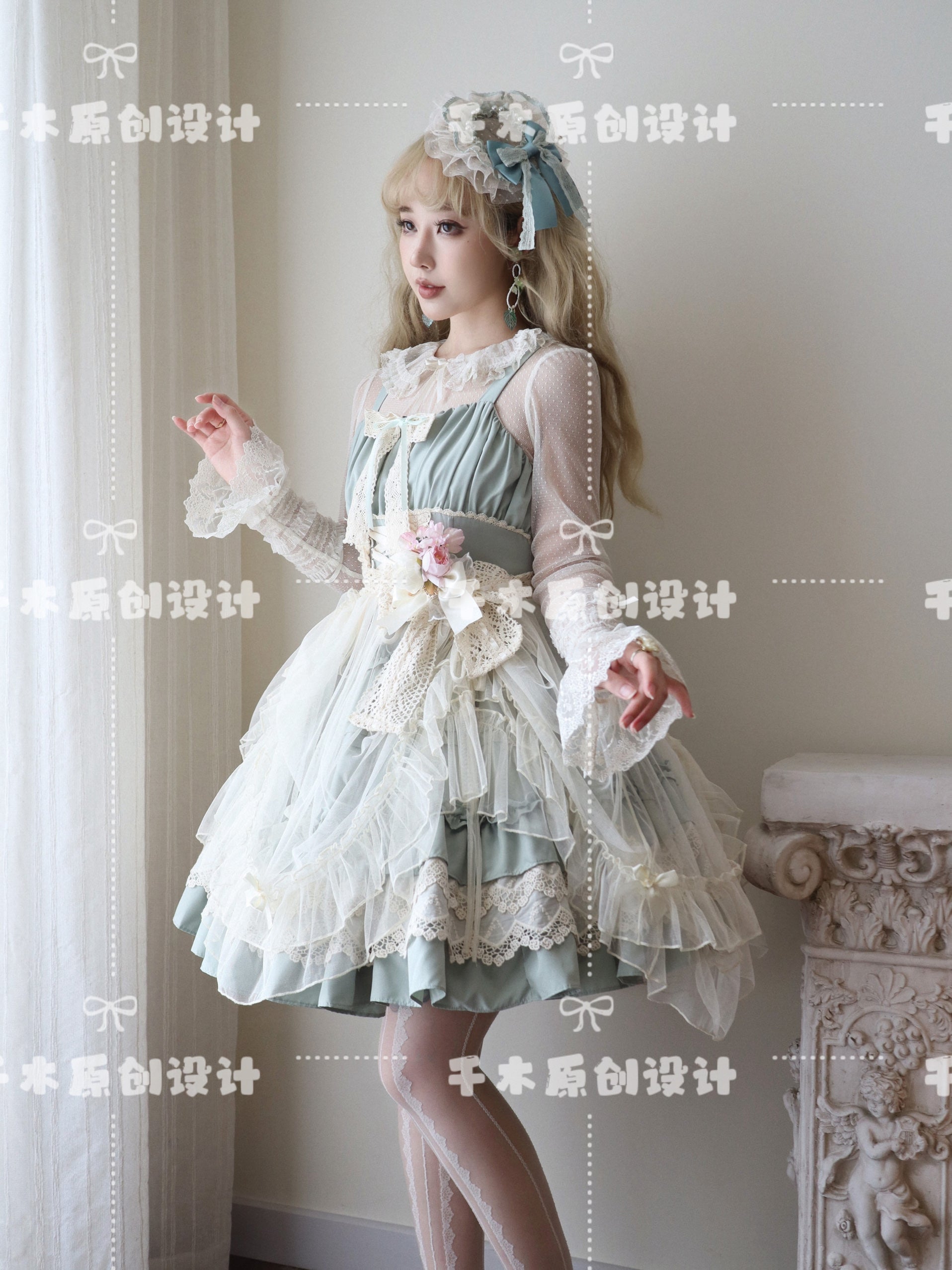 Qianmu - Vivian - Sweet Lolita JSK Doll Lolita Tiered Ruffles Dress