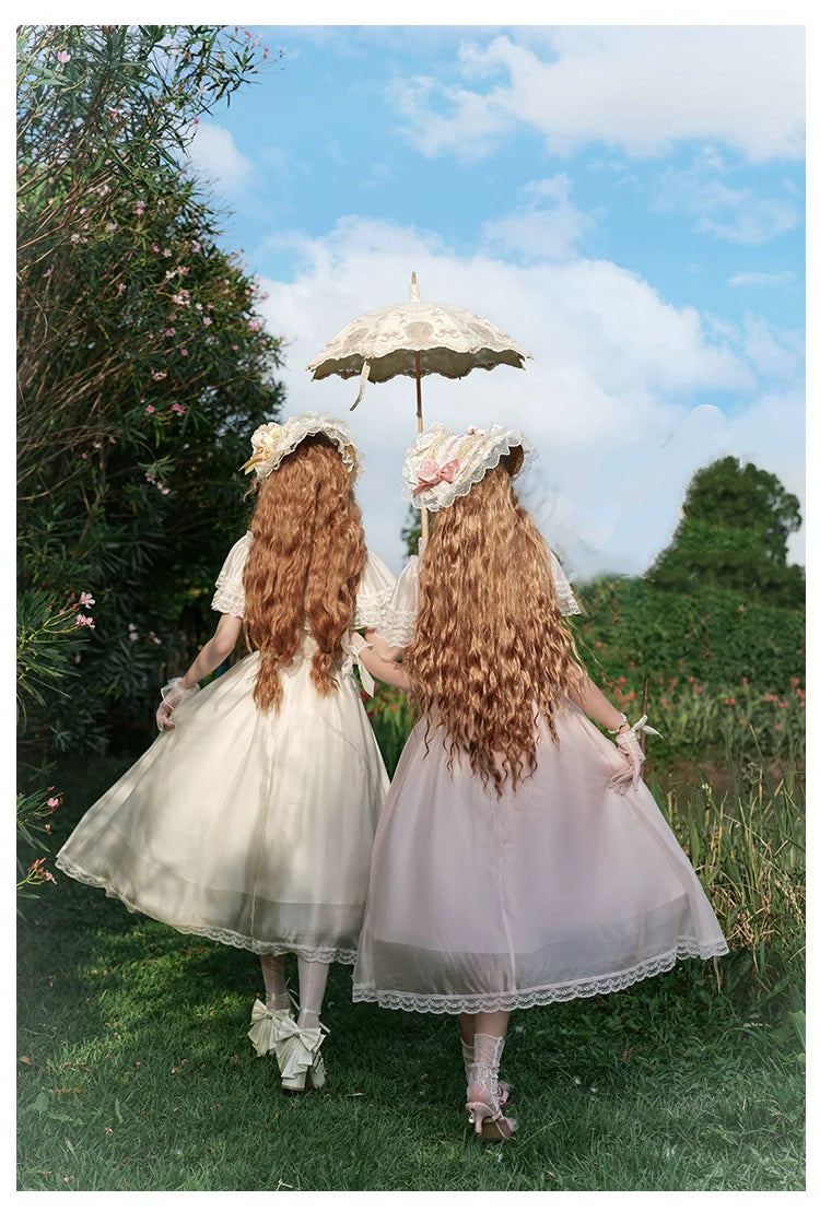 With PUJI - Morning Mist Estate - Twins Classic Lolita OP Dress, Edward Collar