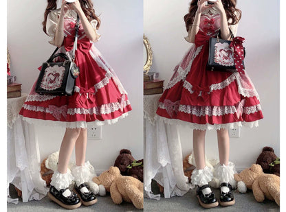 Morning Glory - Retro Lolita Handbag PU Square Wedding Bag